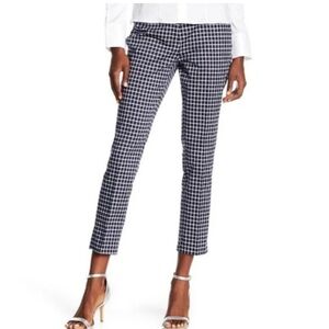 Amanda & Chelsea Navy and White Checkered Cropped Pants